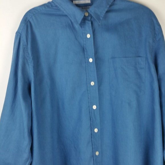 Tommy Hilfiger Linen Collared Long Sleeves Button Up Shirt Top - Picture 4 of 13